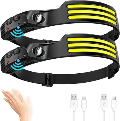 Lampe Frontale LED Ultra-Puissante avec Capteur de Mouvement