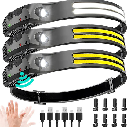 Lampe Frontale LED Ultra-Puissante avec Capteur de Mouvement
